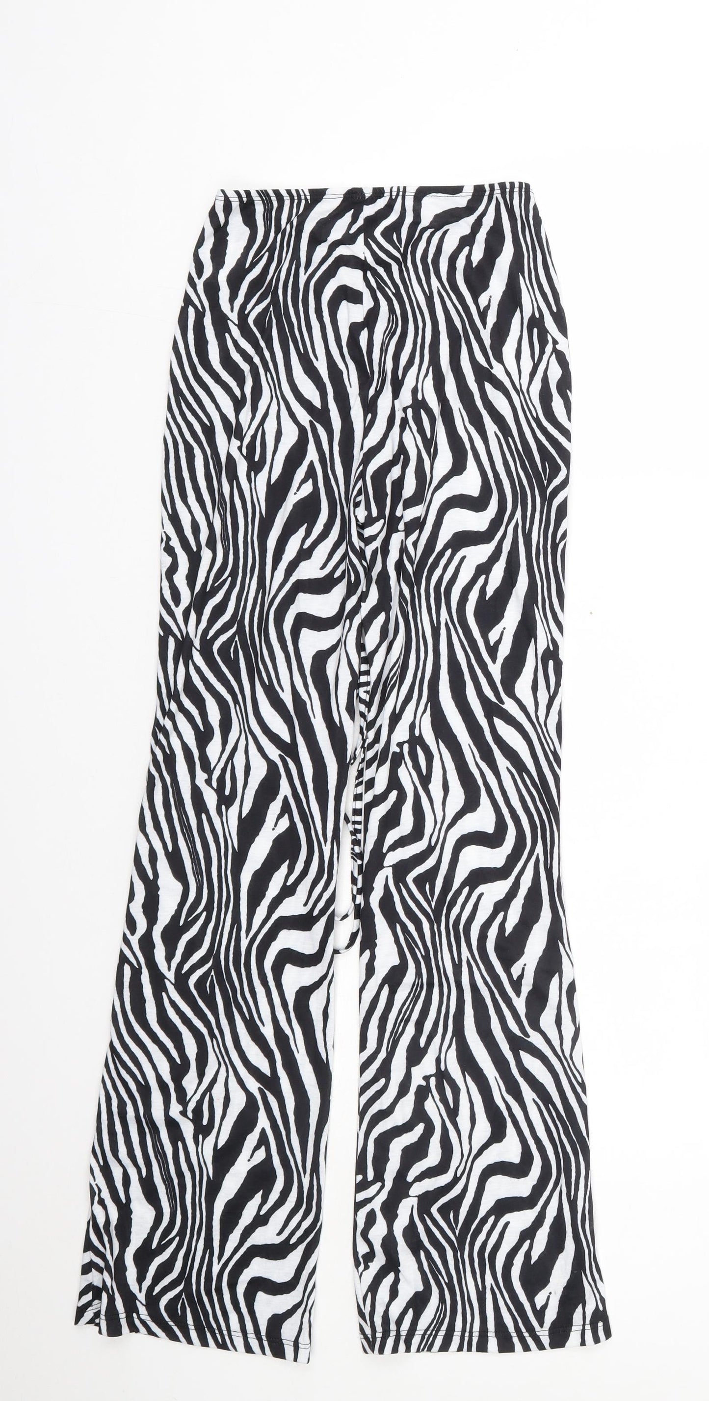 Shien Womens Black Animal Print Polyester Jogger Trousers Size XS L28 in Regular  - Zebra