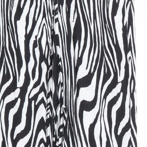 Shien Womens Black Animal Print Polyester Jogger Trousers Size XS L28 in Regular  - Zebra