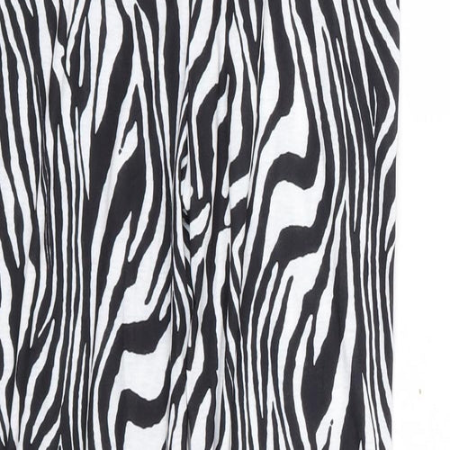 Shien Womens Black Animal Print Polyester Jogger Trousers Size XS L28 in Regular  - Zebra