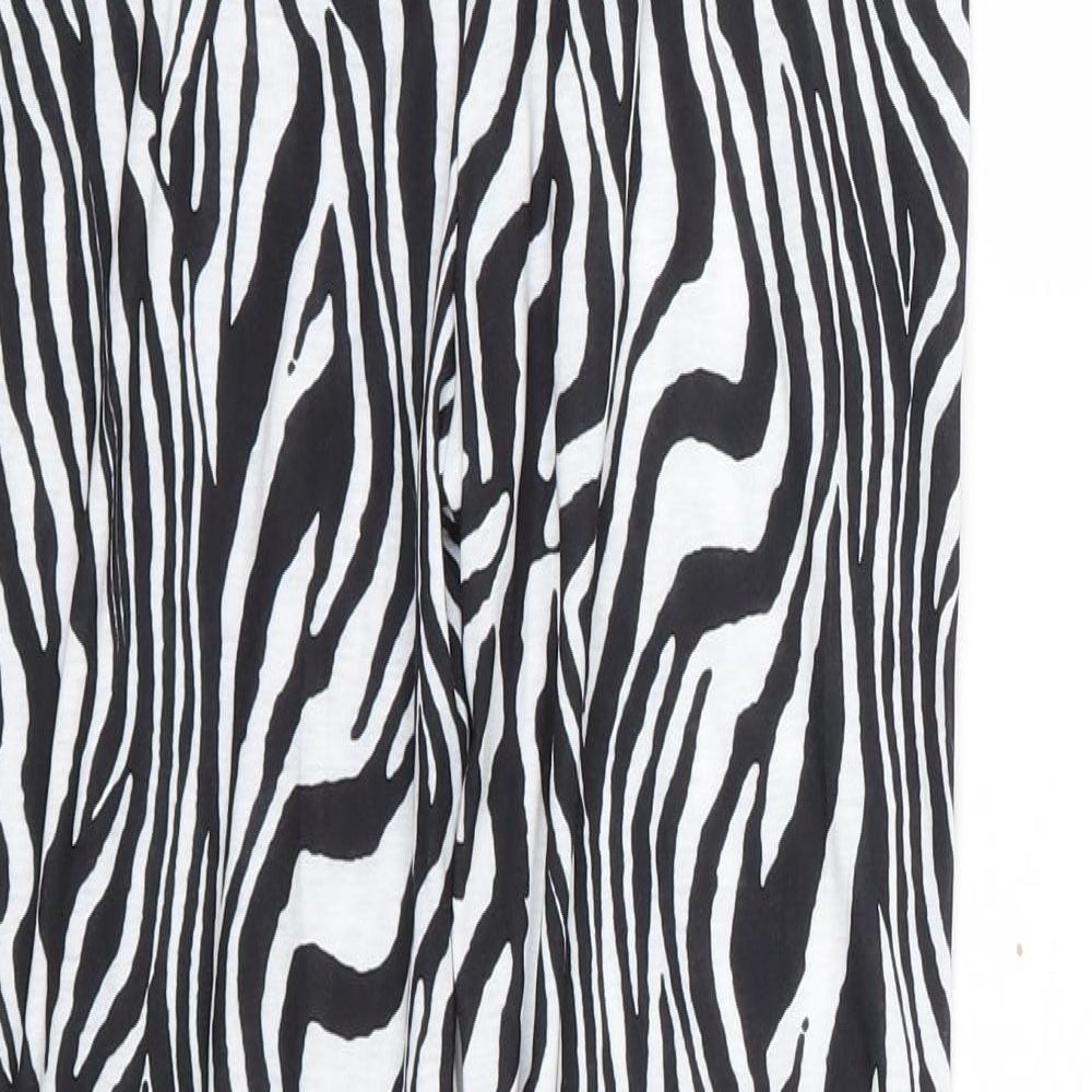 Shien Womens Black Animal Print Polyester Jogger Trousers Size XS L28 in Regular  - Zebra