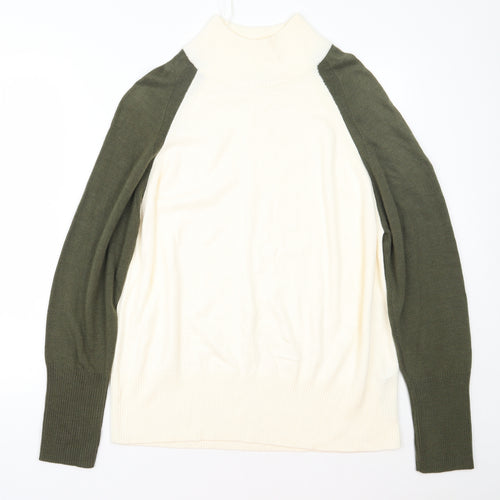 M&S Womens Beige Round Neck  Acrylic Pullover Jumper Size L