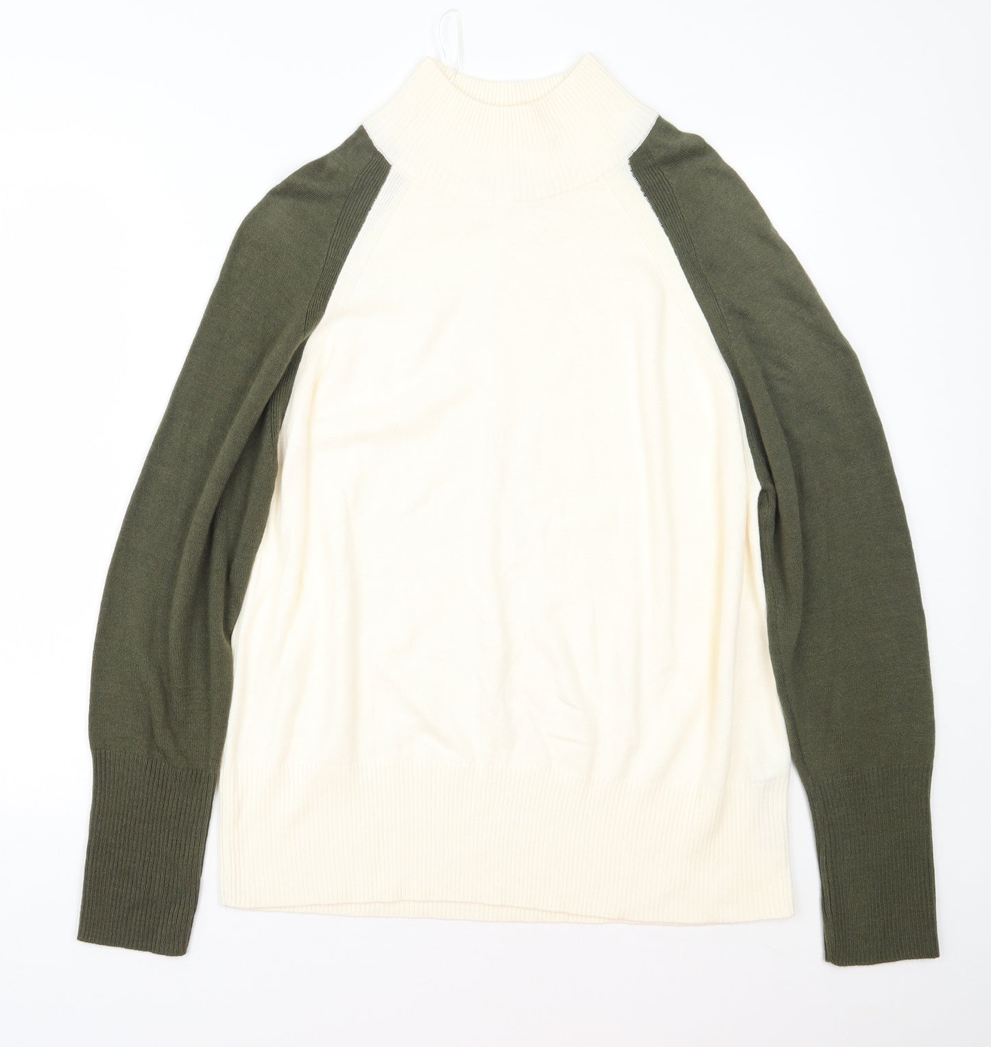 M&S Womens Beige Round Neck  Acrylic Pullover Jumper Size L