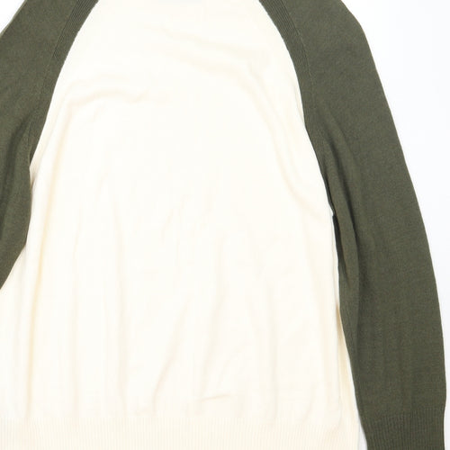 M&S Womens Beige Round Neck  Acrylic Pullover Jumper Size L