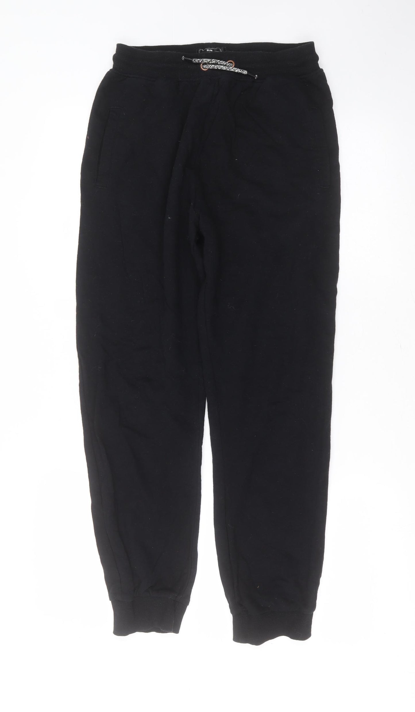 NEXT Boys Black  Cotton Jogger Trousers Size 14 Years  Slim