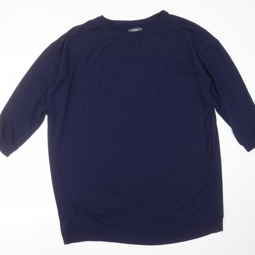 Studio Womens Blue Round Neck  Polyester Pullover Jumper Size 12