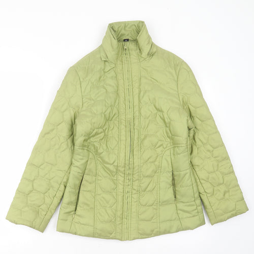 the four seasons london Womens Green Geometric  Quilted Jacket Size XS  Zip