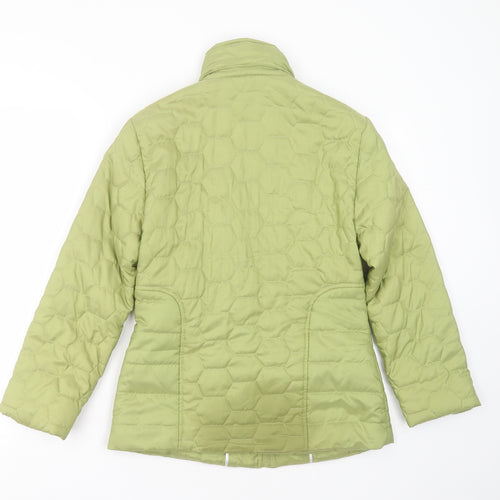 the four seasons london Womens Green Geometric  Quilted Jacket Size XS  Zip