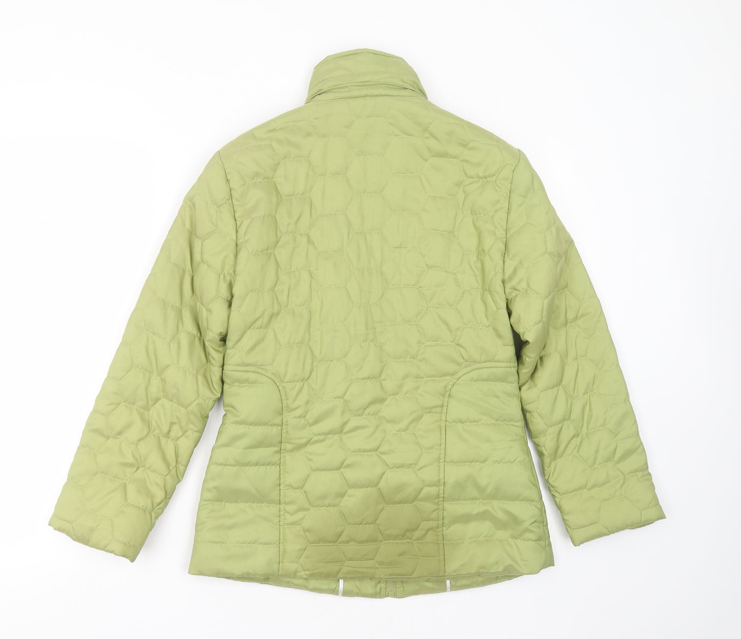 the four seasons london Womens Green Geometric  Quilted Jacket Size XS  Zip