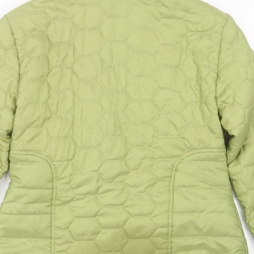 the four seasons london Womens Green Geometric  Quilted Jacket Size XS  Zip
