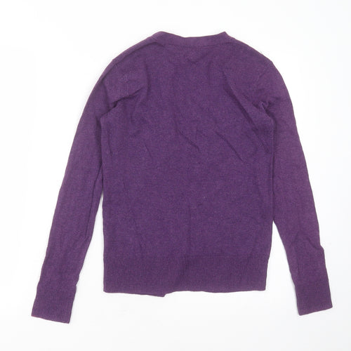 Gap Womens Purple V-Neck  Cotton Cardigan Jumper Size XS