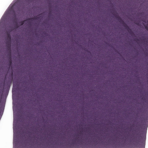 Gap Womens Purple V-Neck  Cotton Cardigan Jumper Size XS