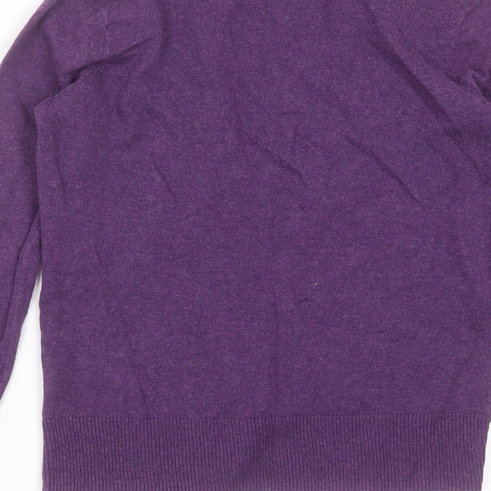 Gap Womens Purple V-Neck  Cotton Cardigan Jumper Size XS