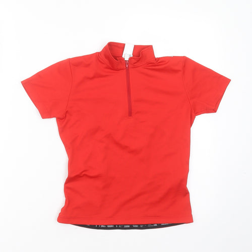 oxylane Boys Red  Polyester Basic T-Shirt Size 8 Years Round Neck  - active wear
