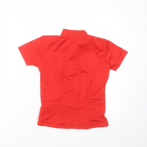 oxylane Boys Red  Polyester Basic T-Shirt Size 8 Years Round Neck  - active wear