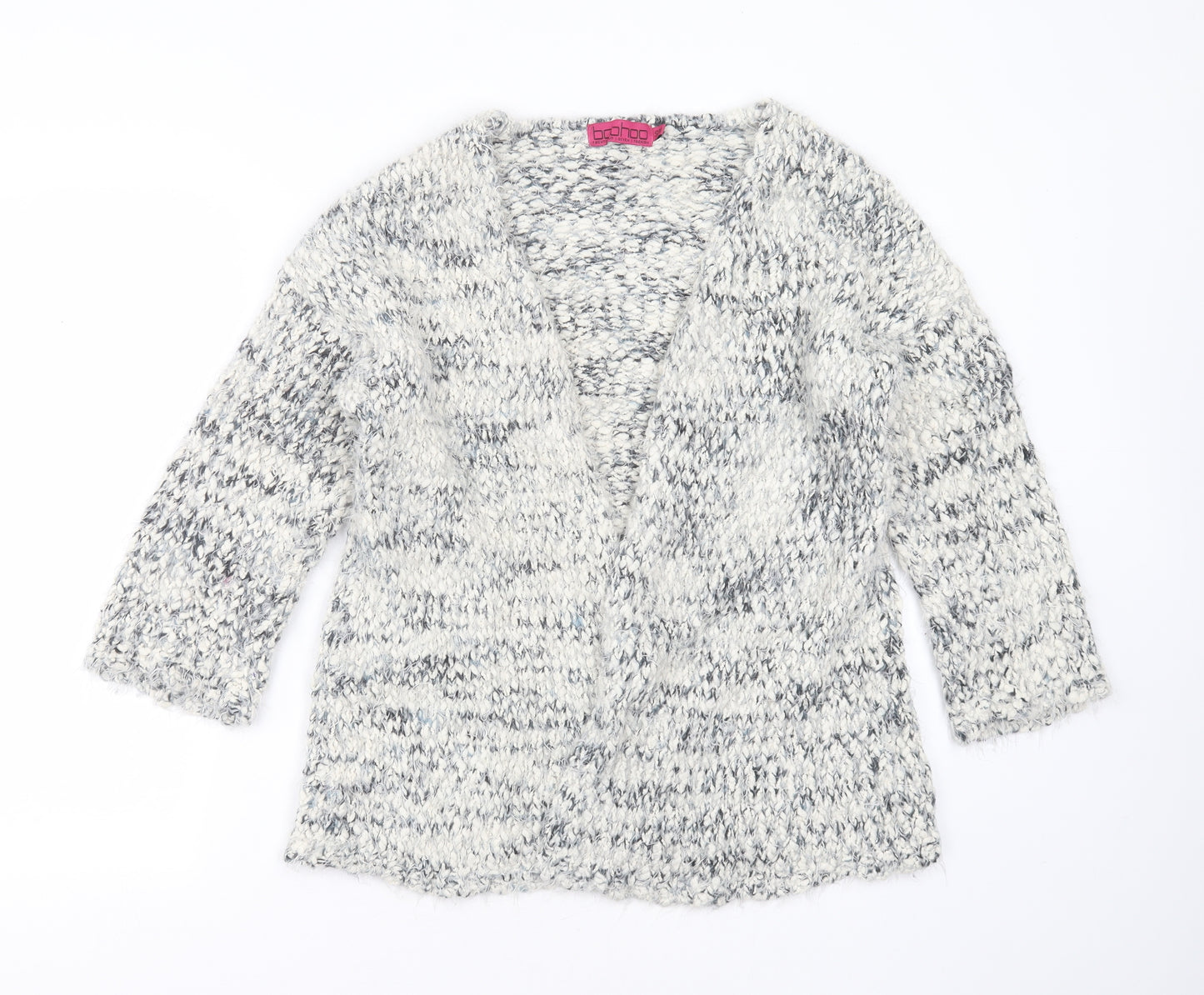 Boohoo Womens Ivory V-Neck  Polyester Cardigan Jumper Size S