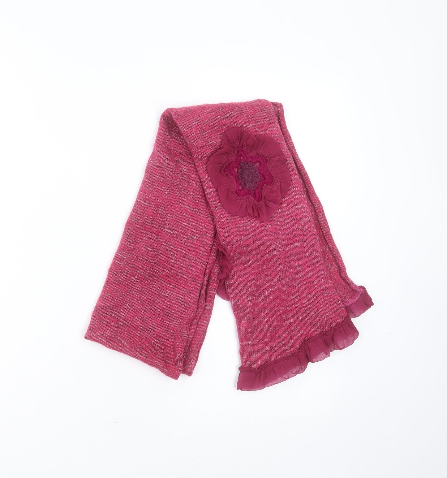 Preworn Womens Pink Floral Polyester  Scarf