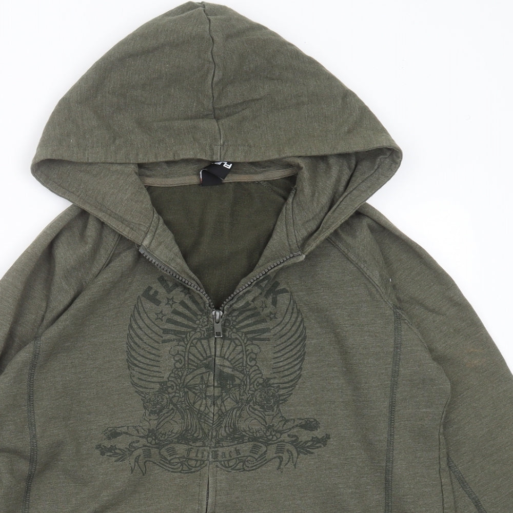 BACKFLIP Boys Green  Cotton Full Zip Hoodie Size 11-12 Years  Zip