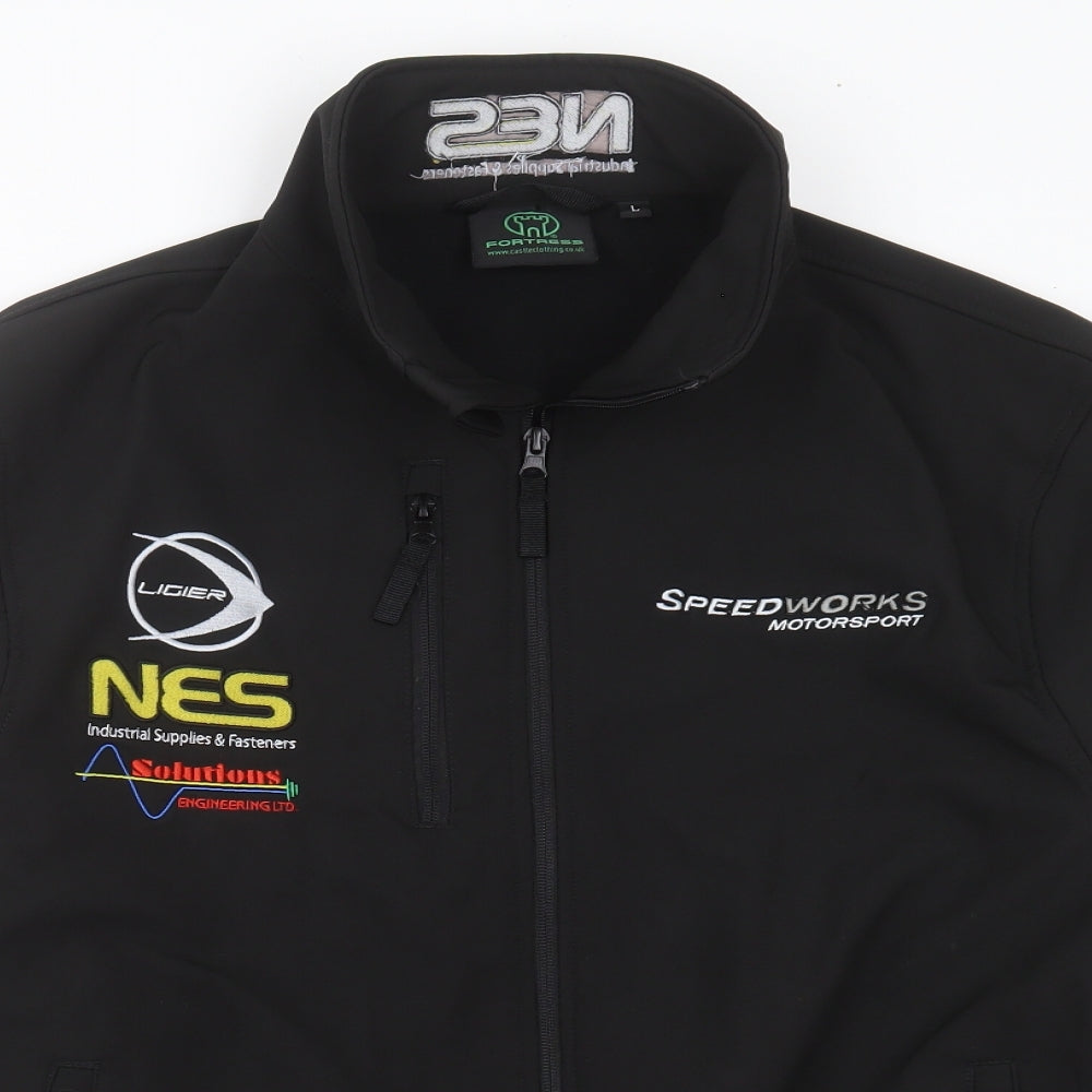 FORTRESS Mens Black   Jacket Coat Size L   - speedworks motorsport