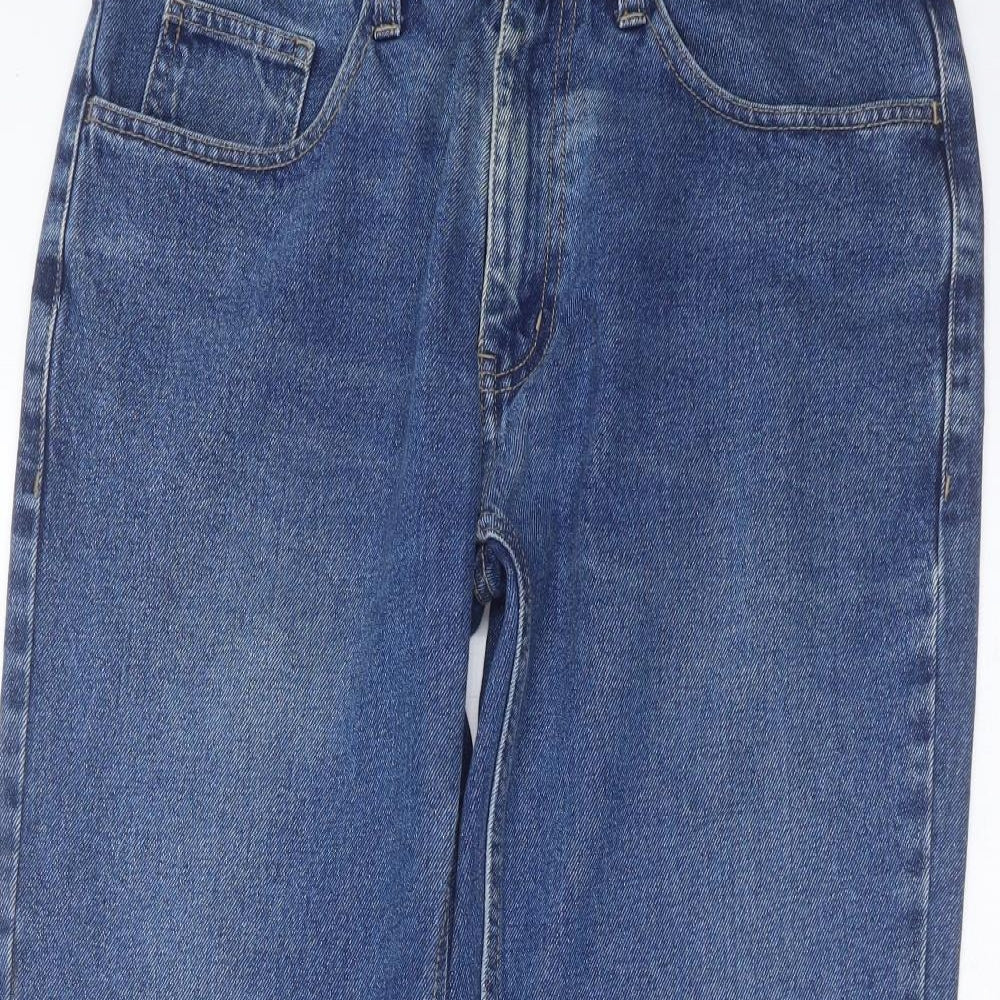 George Mens Blue  Cotton Straight Jeans Size 32 in L27 in Regular Zip