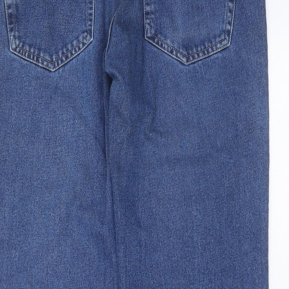 George Mens Blue  Cotton Straight Jeans Size 32 in L27 in Regular Zip