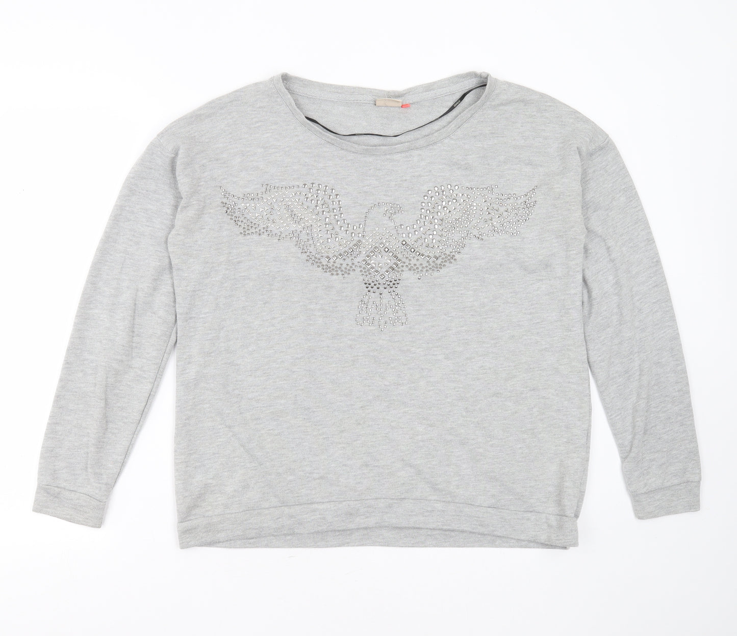 Only Womens Grey  Polyester Pullover Sweatshirt Size L   - bird, beaded