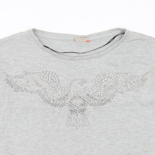 Only Womens Grey  Polyester Pullover Sweatshirt Size L   - bird, beaded