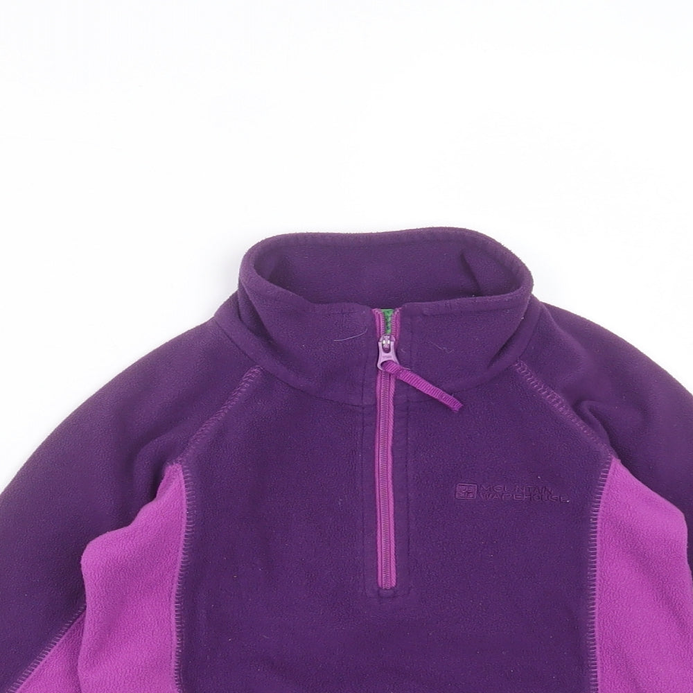 Mountain Warehouse Girls Purple High Neck  Polyester Pullover Jumper Size 3-4 Years