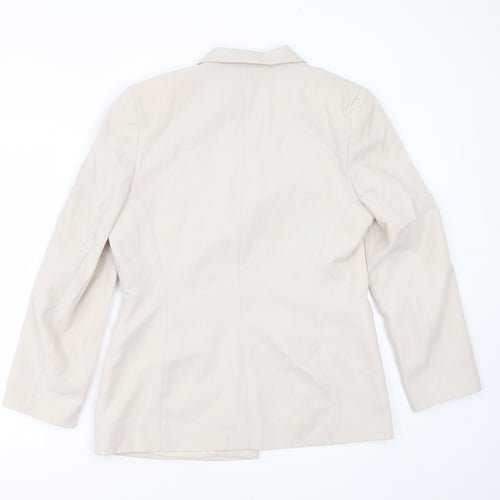 Essentials Womens Beige  Polyester Jacket Suit Jacket Size 14