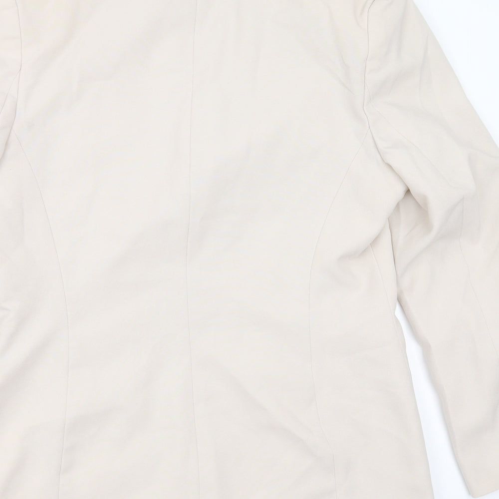 Essentials Womens Beige  Polyester Jacket Suit Jacket Size 14