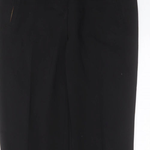 Papaya Womens Black  Cotton Trousers  Size 8 L25 in Slim