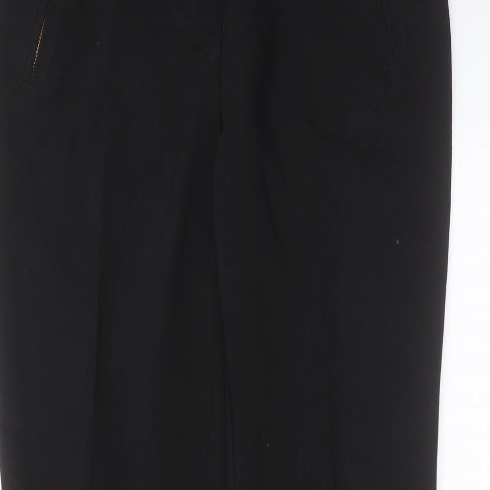 Papaya Womens Black  Cotton Trousers  Size 8 L25 in Slim