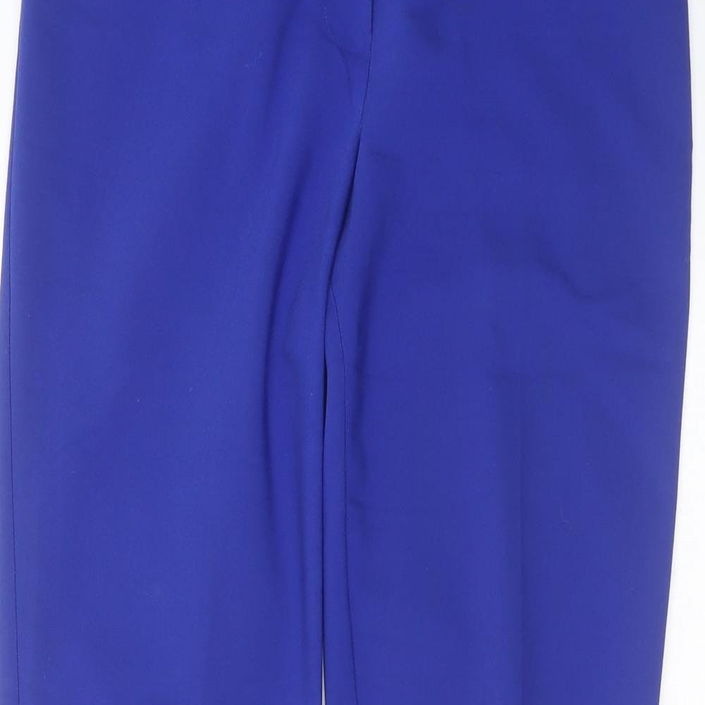 Papaya Womens Blue  Cotton Trousers  Size 8 L26 in Slim