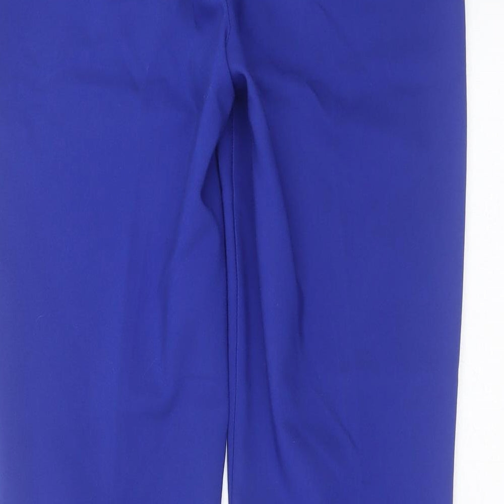 Papaya Womens Blue  Cotton Trousers  Size 8 L26 in Slim