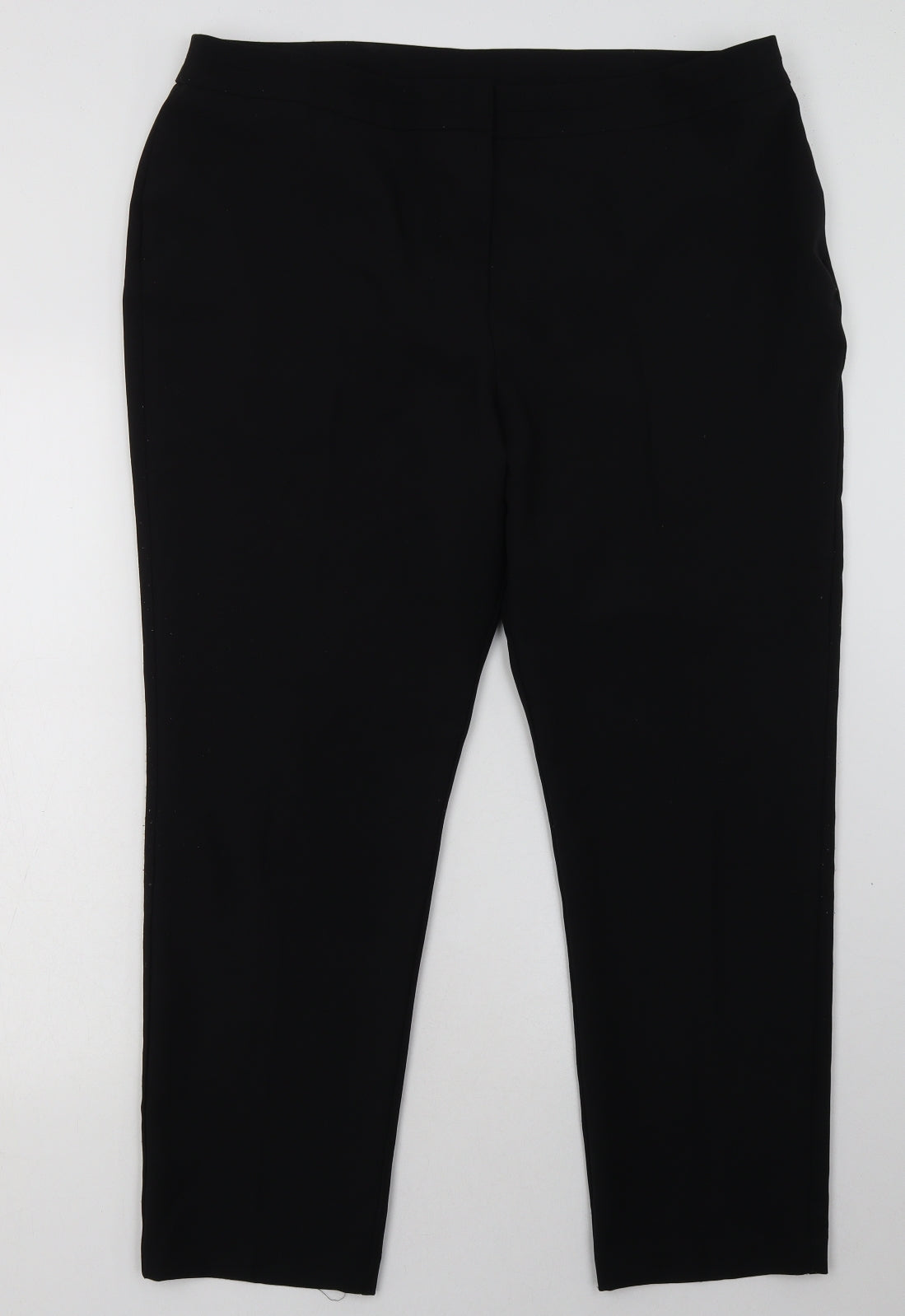bonmarch Womens Black  Polyester Trousers  Size 18 L30 in Regular Hook & Eye - Tapered