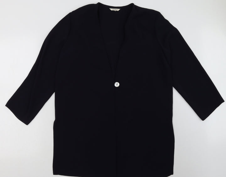 Living Womens Blue Jacket Blazer Size 12 Button