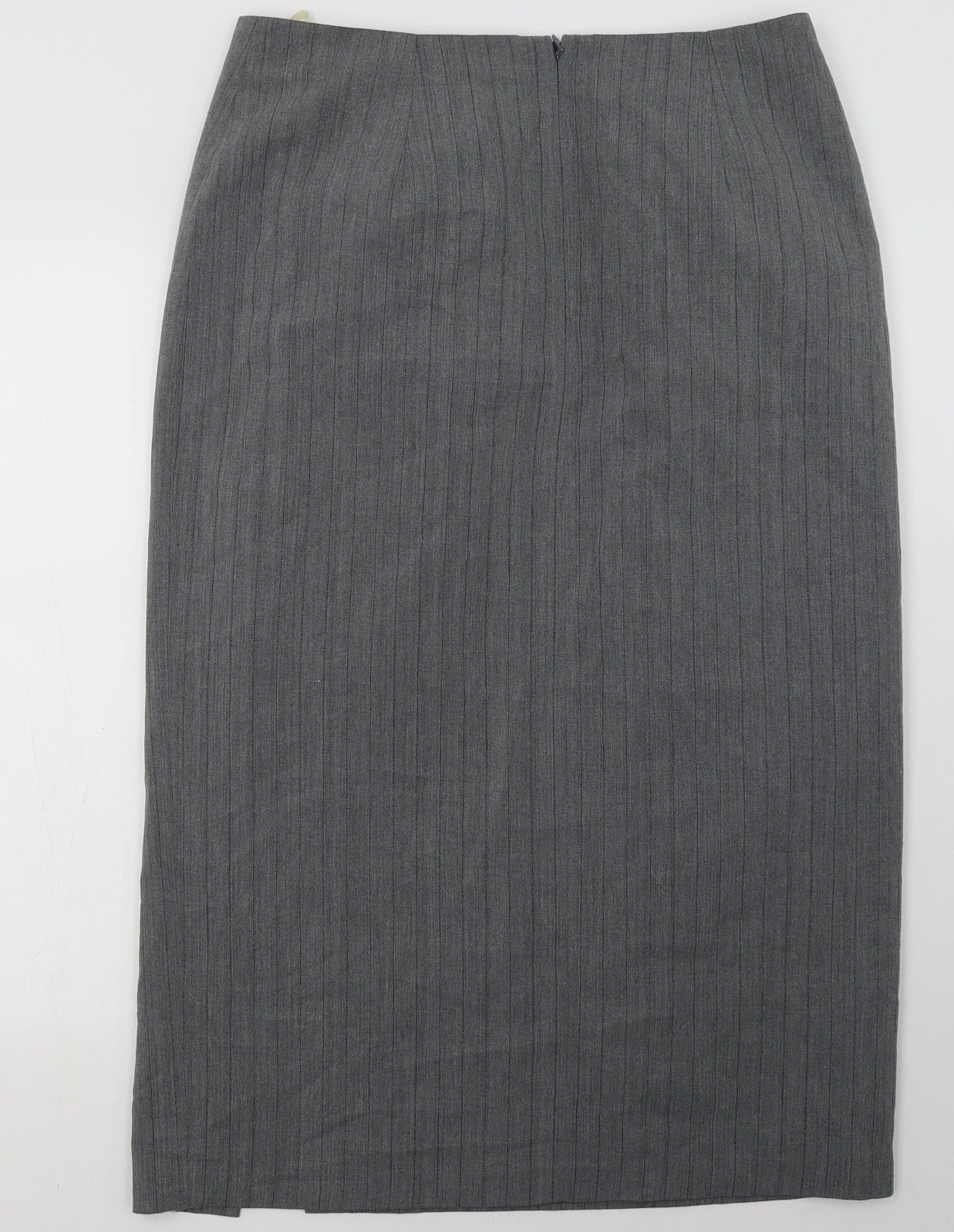Dorothy Perkins Womens Grey Striped Polyester A-Line Skirt Size 16   Zip