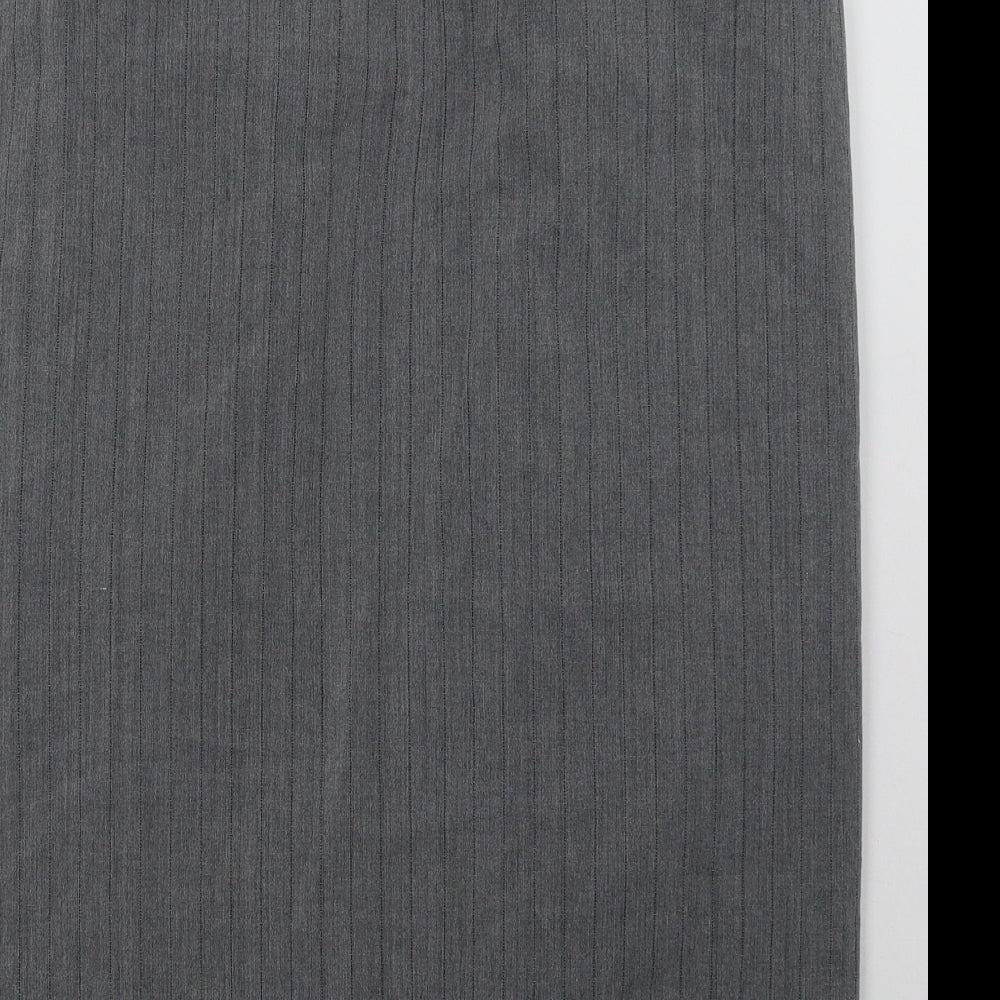 Dorothy Perkins Womens Grey Striped Polyester A-Line Skirt Size 16   Zip