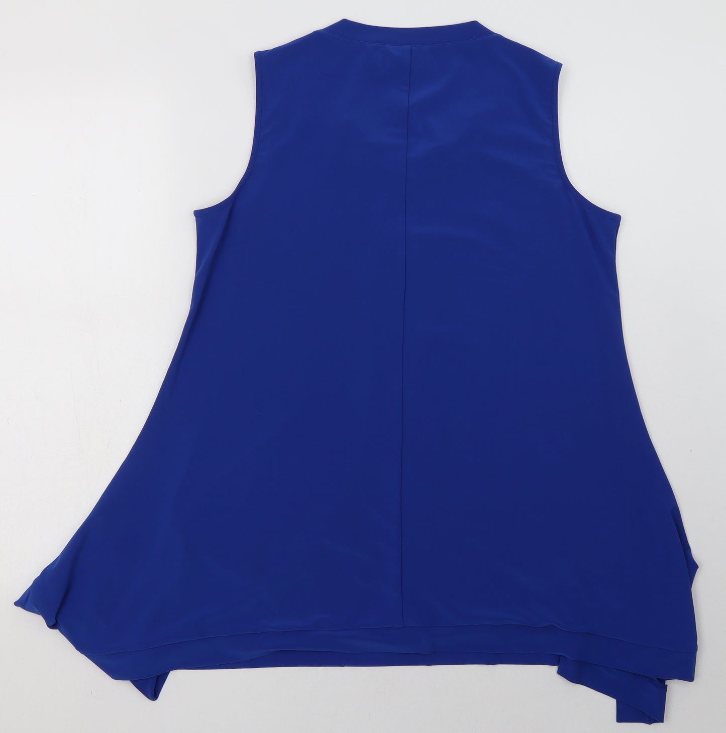 Nina Leonard Womens Blue  Polyester Basic Tank Size M Scoop Neck