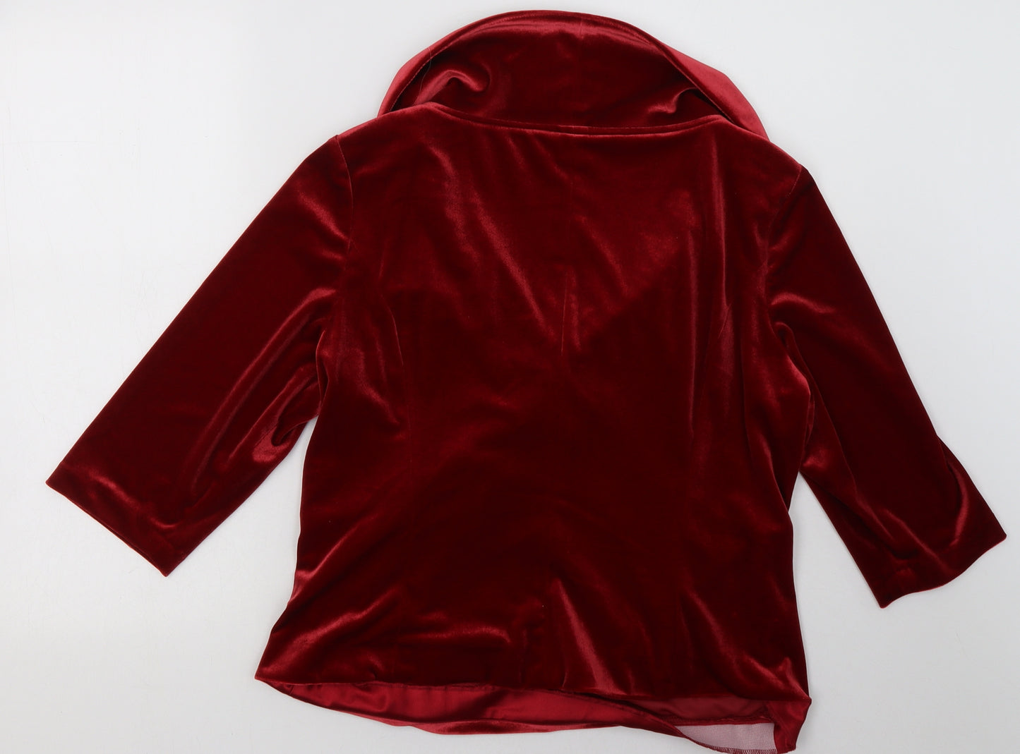 Minuet Womens Red  Polyester Basic Blouse Size 18 V-Neck