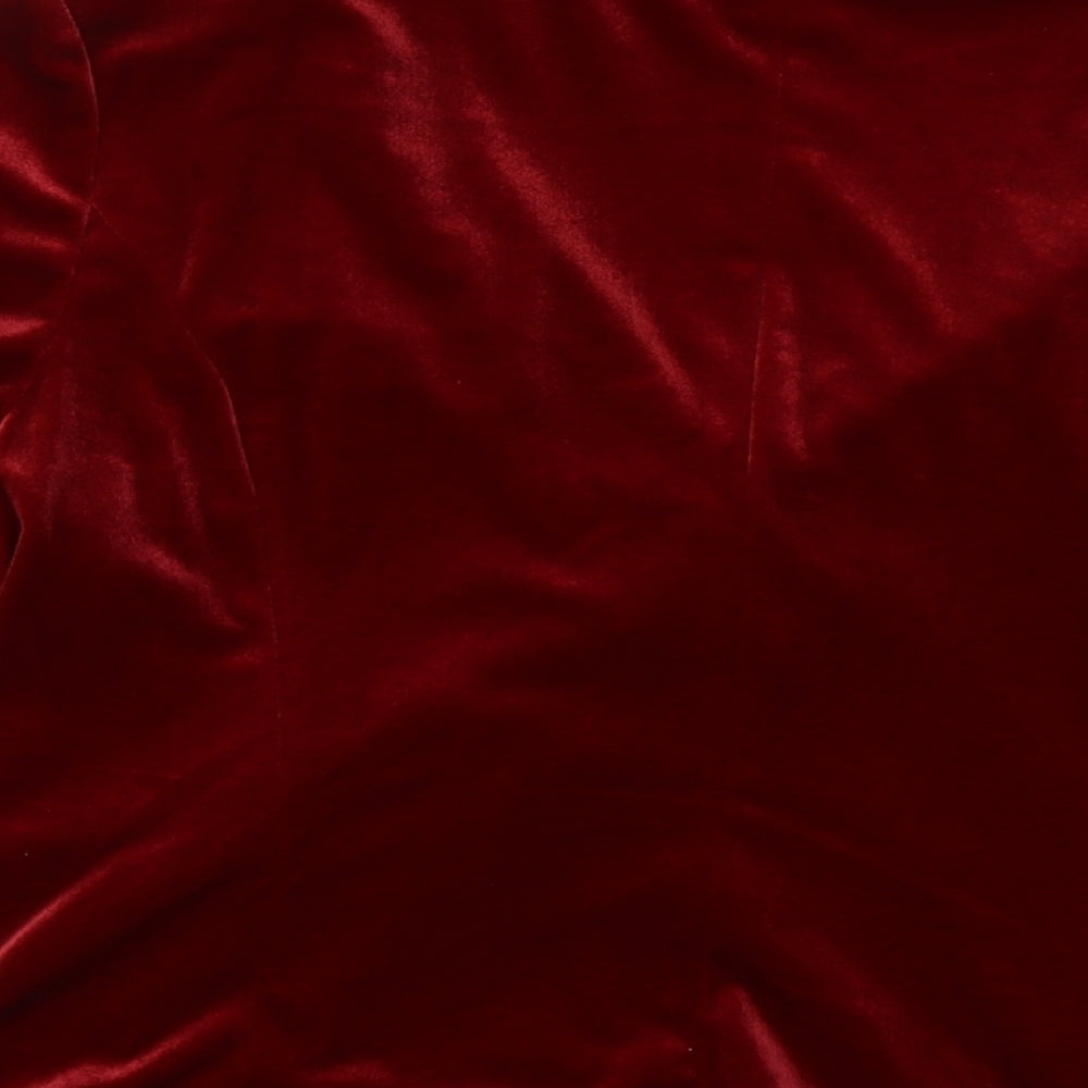 Minuet Womens Red  Polyester Basic Blouse Size 18 V-Neck