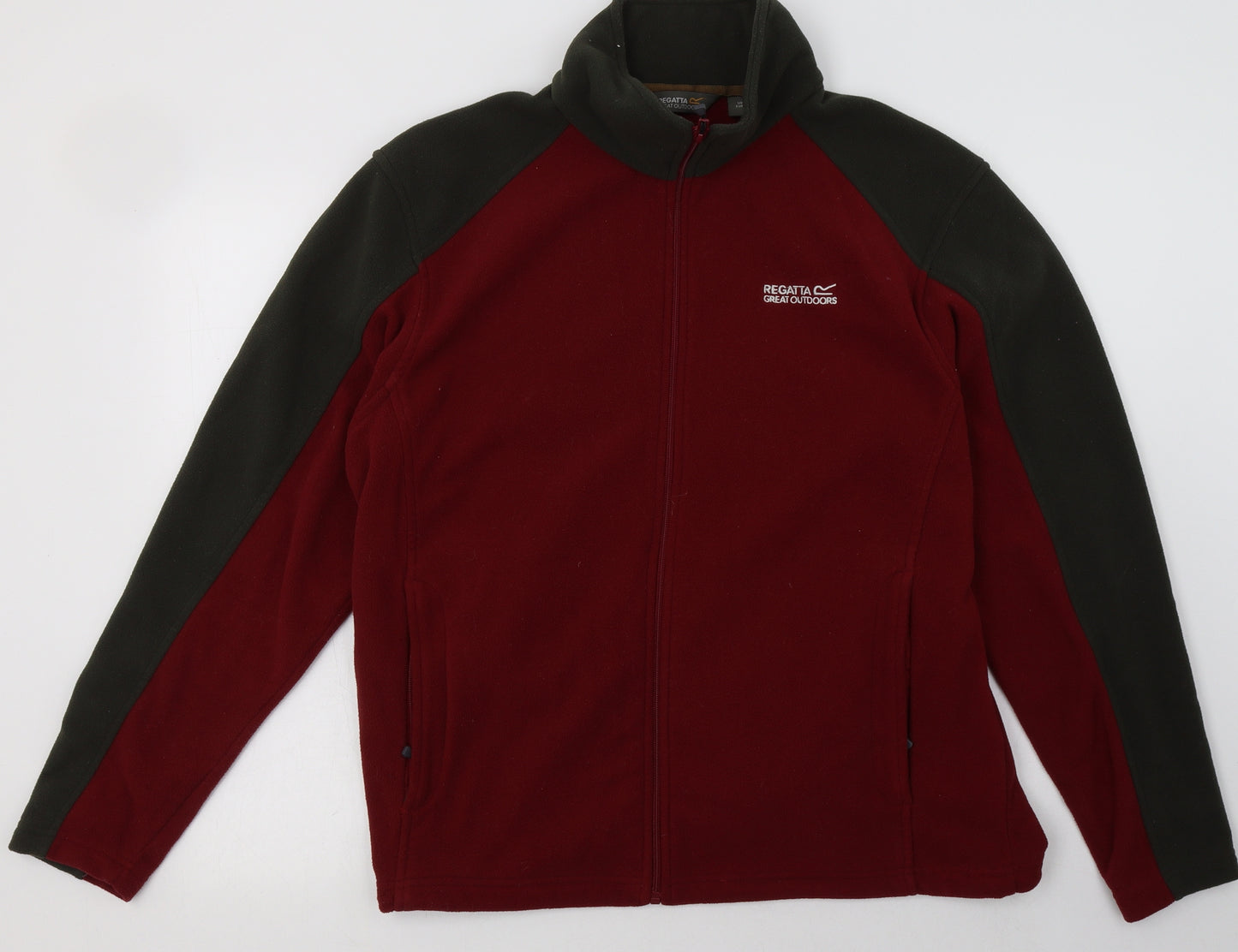 regattas Mens Red Striped Polyester Full Zip  Size M