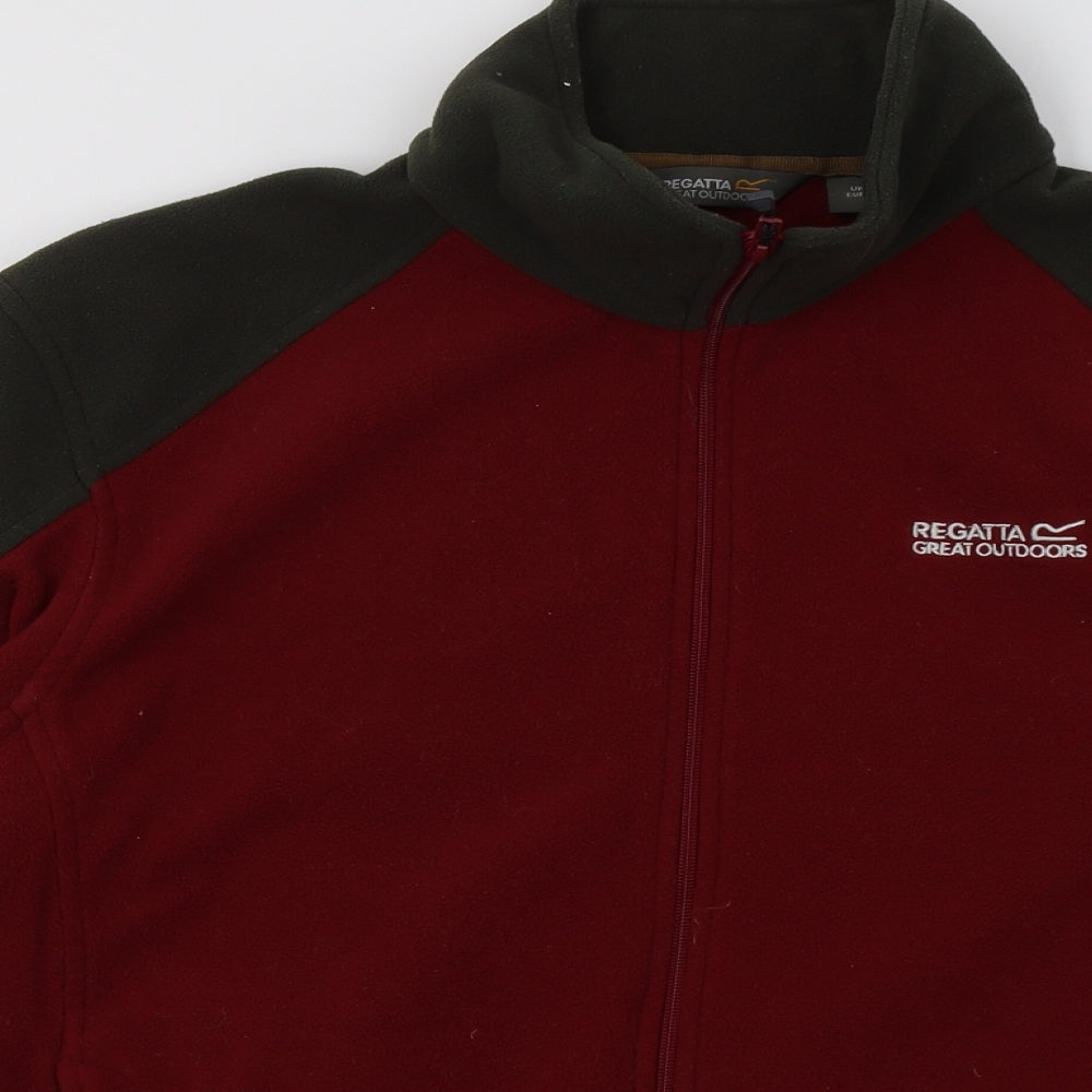 regattas Mens Red Striped Polyester Full Zip  Size M
