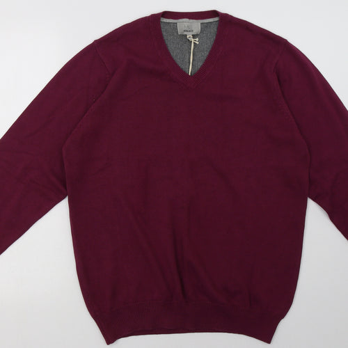 Marks and Spencer Mens Purple  Cotton Pullover Sweatshirt Size M