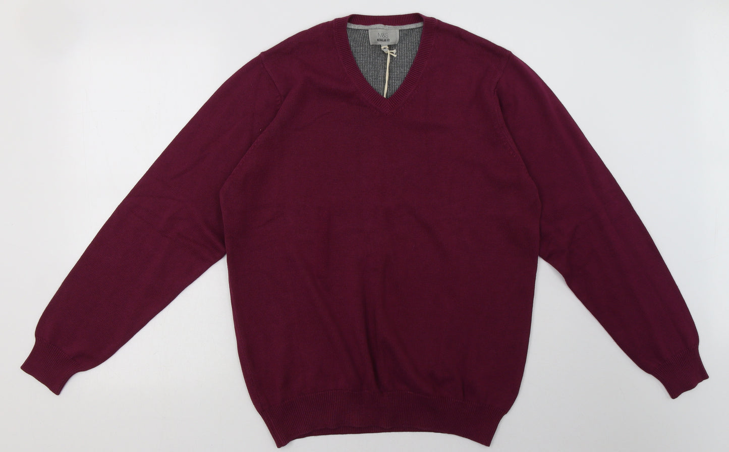 Marks and Spencer Mens Purple  Cotton Pullover Sweatshirt Size M