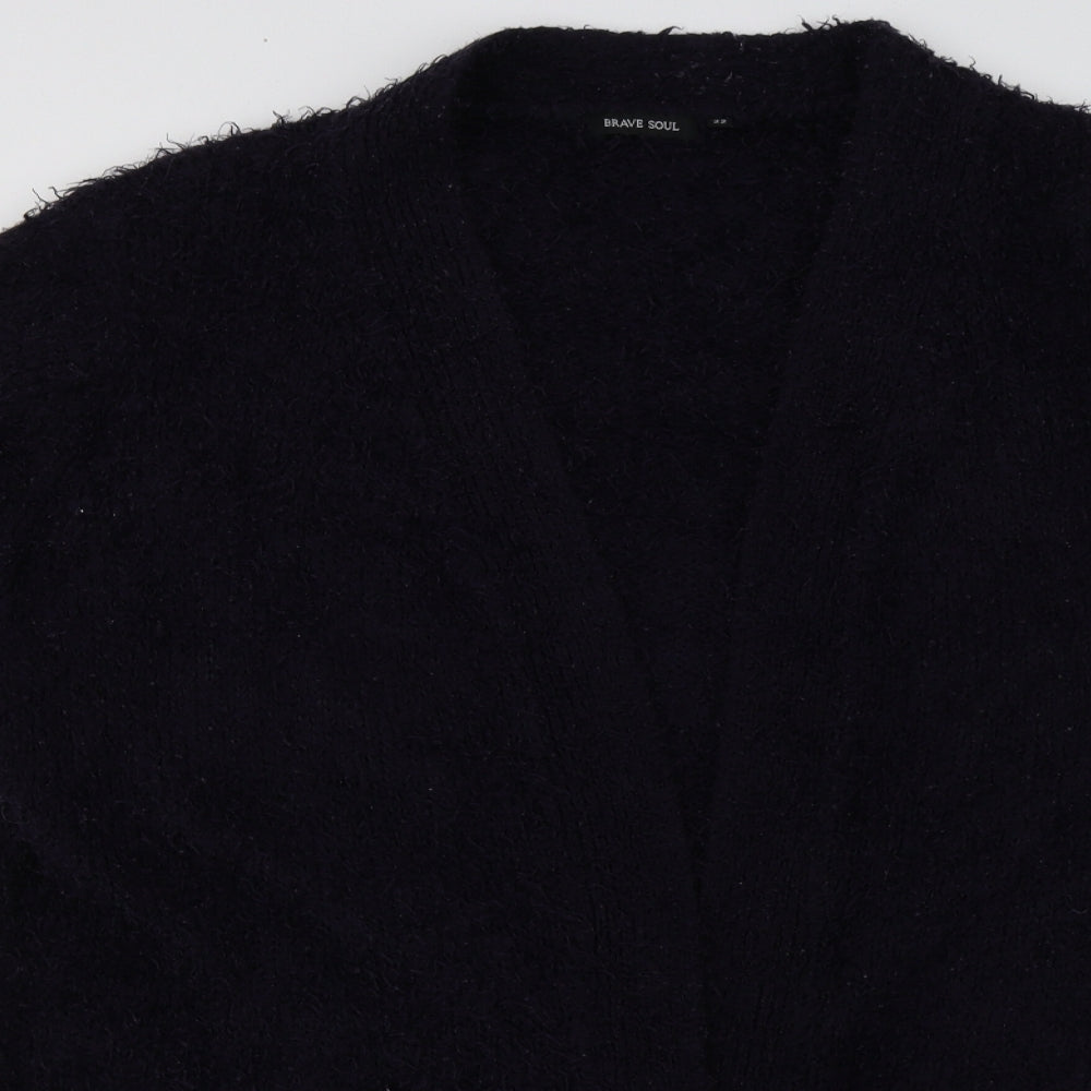 brave sould Womens Purple V-Neck  Polyester Cardigan Jumper Size 22