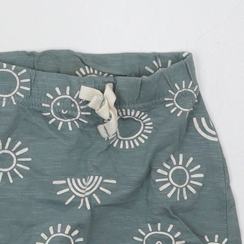 Nutmeg Boys Blue Geometric Cotton Shorts Outfit/Set Size 6-9 Months  Tie
