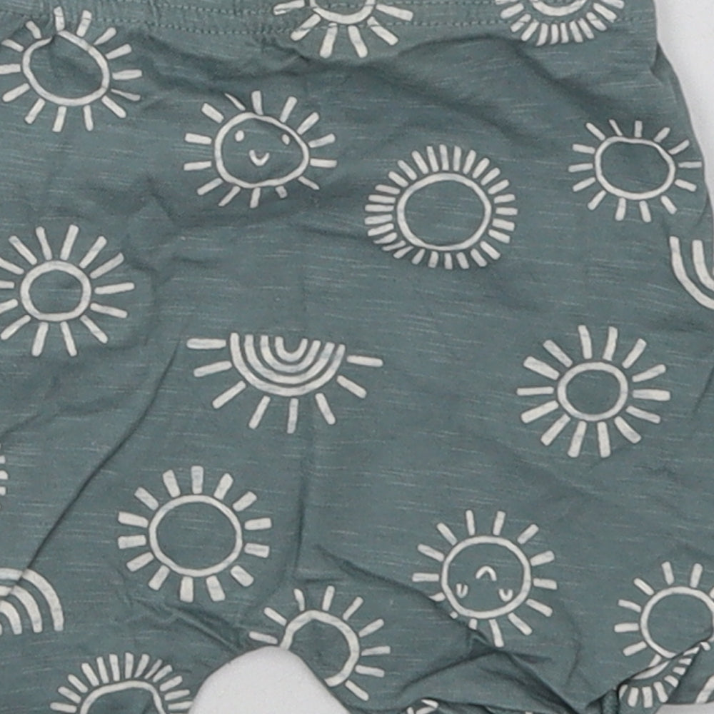 Nutmeg Boys Blue Geometric Cotton Shorts Outfit/Set Size 6-9 Months  Tie