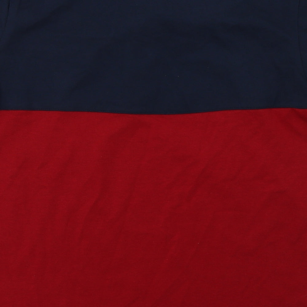 Lonsdale Boys Red Striped Cotton Basic Polo Size 13 Years Collared Button