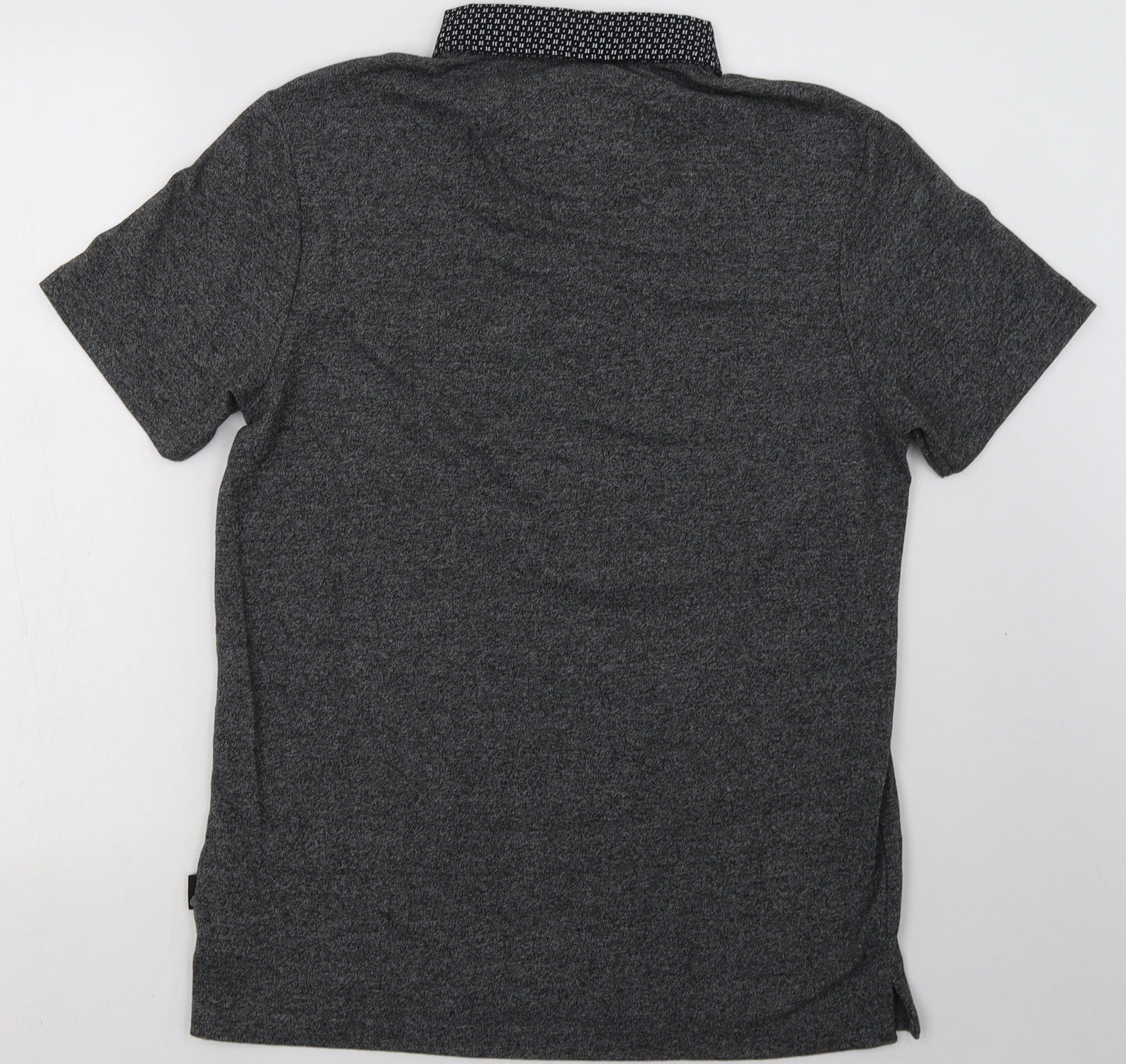 Burton Mens Grey  Cotton  Polo Size M Collared Button