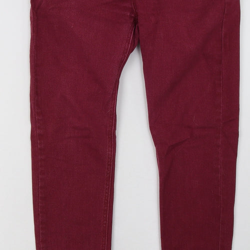 Boohoo Womens Purple  Cotton Skinny Jeans Size 8 L30 in Regular Button
